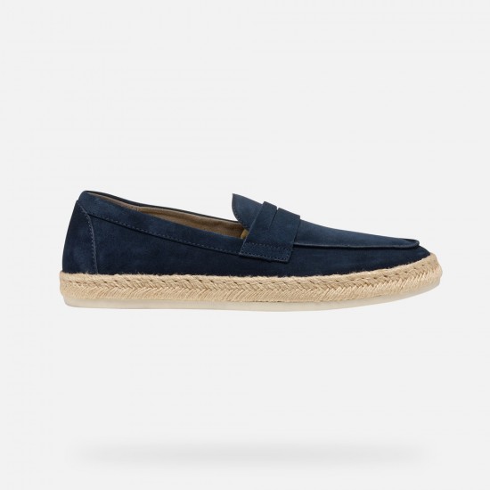 GEOX ΠΑΠΟΥΤΣΙΑ LOAFERS SUEDE U COSTUNI ΜΠΛΕ