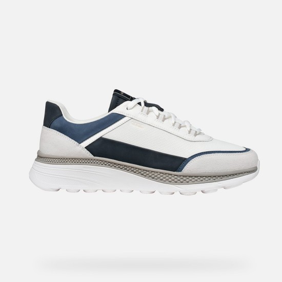 GEOX ΠΑΠΟΥΤΣΙΑ SNEAKERS SPHERICA ACTIF X1 ΜΠΛΕ-ΛΕΥΚΟ