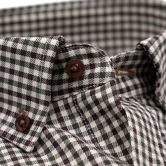 GUY LAROCHE ΠΟΥΚΑΜΙΣΟ BUTTON DOWN ΚΑΡΟ ΚΑΦΕ