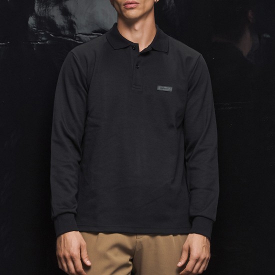 GUY LAROCHE POLO REGULAR FIT LOGO ΜΑΥΡΟ