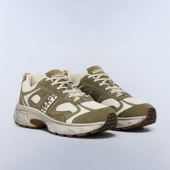 NAPAPIJRI ΠΑΠΟΥΤΣΙΑ SNEAKERS S6DELTA01 LOGO ΛΕΥΚΟ-ΠΡΑΣΙΝΟ