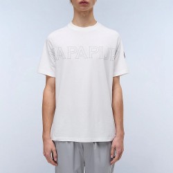 NAPAPIJRI T-SHIRT S-AMBRA RELAXED FIT LOGO ΛΕΥΚΟ