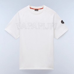 NAPAPIJRI T-SHIRT S-AMBRA RELAXED FIT LOGO ΛΕΥΚΟ
