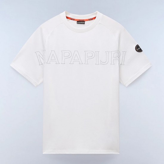 NAPAPIJRI T-SHIRT S-AMBRA RELAXED FIT LOGO ΛΕΥΚΟ