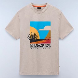 NAPAPIJRI T-SHIRT S-ARBIA RELAXED FIT LOGO ΜΠΕΖ