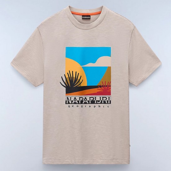 NAPAPIJRI T-SHIRT S-ARBIA RELAXED FIT LOGO ΜΠΕΖ