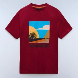 NAPAPIJRI T-SHIRT S-ARBIA RELAXED FIT LOGO ΜΠΟΡΝΤΟ