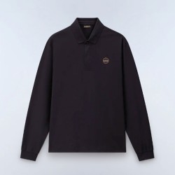 NAPAPIJRI POLO E-BADGE RELAXED FIT LOGO ΜΑΥΡΟ