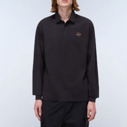 NAPAPIJRI POLO E-BADGE RELAXED FIT LOGO ΜΑΥΡΟ