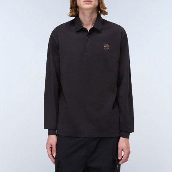 NAPAPIJRI POLO E-BADGE RELAXED FIT LOGO ΜΑΥΡΟ NAPAPIJRI POLO E-BADGE RELAXED FIT LOGO ΜΑΥΡΟ