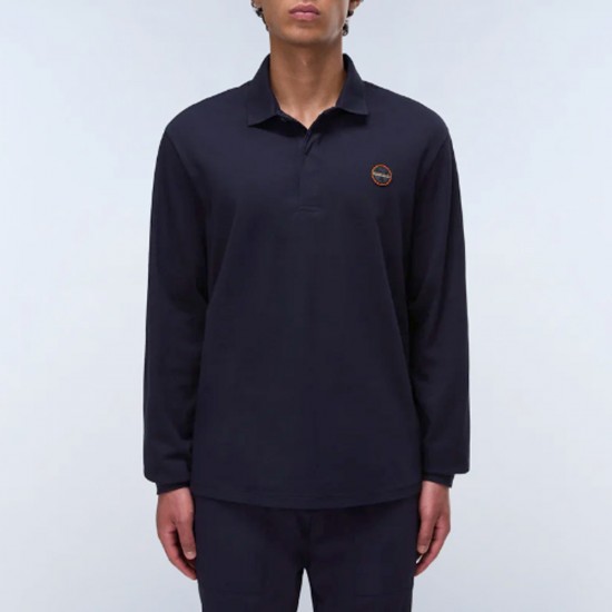 NAPAPIJRI POLO E-BADGE RELAXED FIT LOGO ΜΠΛΕ NAPAPIJRI POLO E-BADGE RELAXED FIT LOGO ΜΠΛΕ