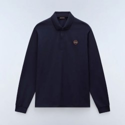 NAPAPIJRI POLO E-BADGE RELAXED FIT LOGO ΜΠΛΕ
