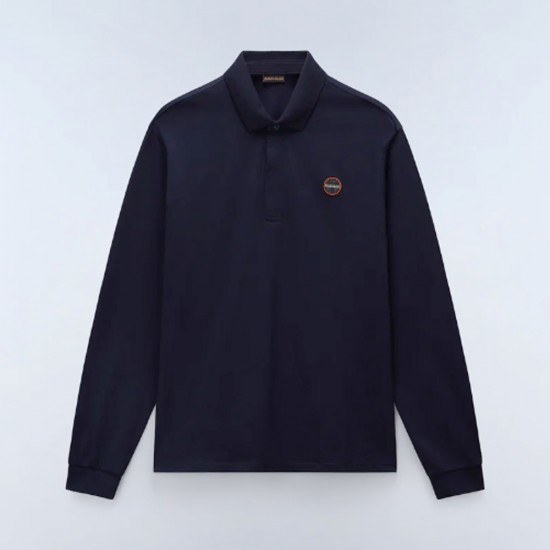 NAPAPIJRI POLO E-BADGE RELAXED FIT LOGO ΜΠΛΕ NAPAPIJRI POLO E-BADGE RELAXED FIT LOGO ΜΠΛΕ