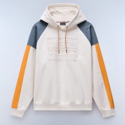 NAPAPIJRI ΦΟΥΤΕΡ HOODIE B-CENCI LOOSE PREMIUM FIT LOGO ΚΙΤΡΙΝΟ-ΓΚΡΙ-ΛΕΥΚΟ