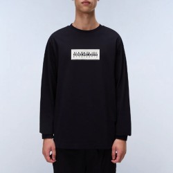 NAPAPIJRI T-SHIRT S-BOX RELAXED FIT LOGO ΜΑΥΡΟ