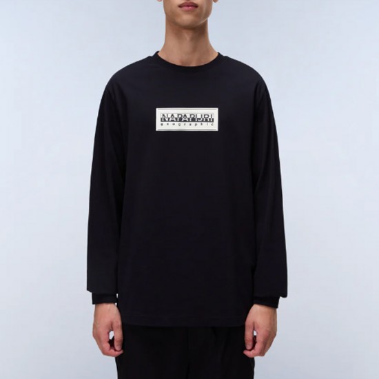 NAPAPIJRI T-SHIRT S-BOX RELAXED FIT LOGO ΜΑΥΡΟ NAPAPIJRI T-SHIRT S-BOX RELAXED FIT LOGO ΜΑΥΡΟ