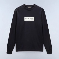 NAPAPIJRI T-SHIRT S-BOX RELAXED FIT LOGO ΜΑΥΡΟ