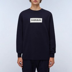 NAPAPIJRI T-SHIRT S-BOX RELAXED FIT LOGO ΜΠΛΕ