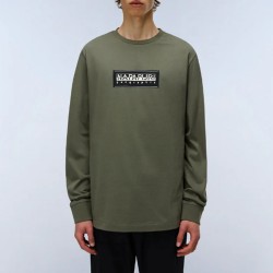 NAPAPIJRI T-SHIRT S-BOX RELAXED FIT LOGO ΛΑΔΙ