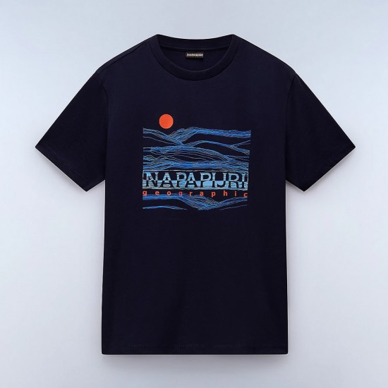 NAPAPIJRI T-SHIRT S-BUTI RELAXED FIT LOGO ΜΠΛΕ NAPAPIJRI T-SHIRT S-BUTI RELAXED FIT LOGO ΜΠΛΕ