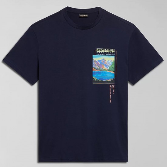 NAPAPIJRI T-SHIRT CANADA REGULAR FIT LOGO ΜΠΛΕ NAPAPIJRI T-SHIRT CANADA REGULAR FIT LOGO ΜΠΛΕ