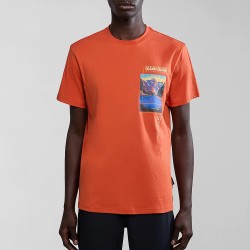 NAPAPIJRI T-SHIRT S-CANADA-REGULAR FIT ΠΟΡΤΟΚΑΛΙ