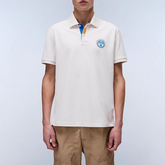 NAPAPIJRI POLO E-CLANIS RELAXED FIT LOGO ΕΚΡΟΥ