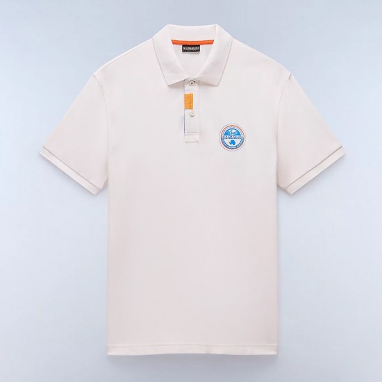 NAPAPIJRI POLO E-CLANIS RELAXED FIT LOGO ΕΚΡΟΥ