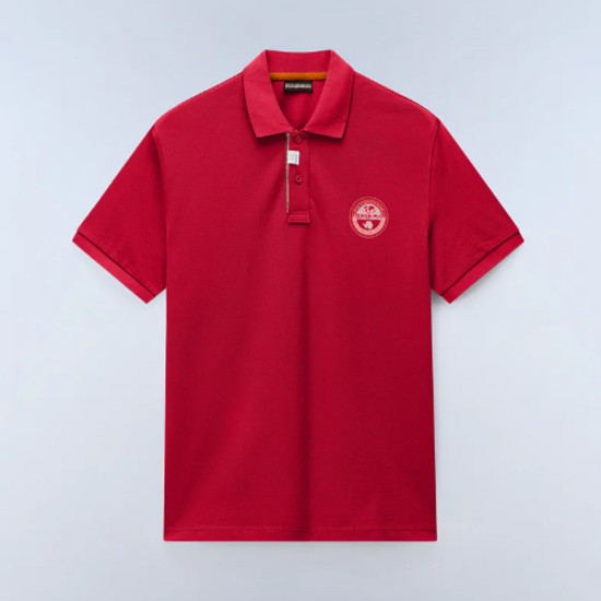NAPAPIJRI POLO E-CLANIS RELAXED FIT LOGO ΚΟΚΚΙΝΟ