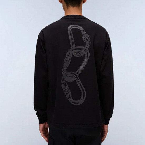 NAPAPIJRI T-SHIRT S-COLDIRAI LOOSE PREMIUM FIT ΠΙΣΩ LOGO ΜΑΥΡΟ