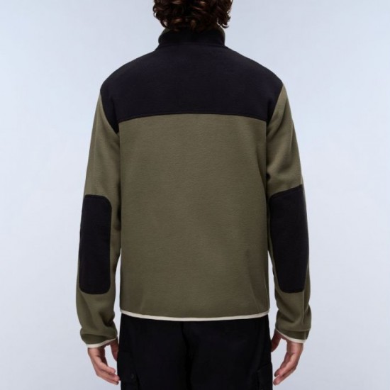 NAPAPIJRI ΖΑΚΕΤΑ DERGANA FLEECE REGULAR FIT ΜΑΥΡΟ-ΛΑΔΙ