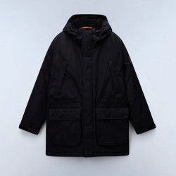 NAPAPIJRI ΜΠΟΥΦΑΝ PARKA DIRIES WATERPROOF ΜΕ ΚΟΥΚΟΥΛΑ ΜΑΥΡΟ