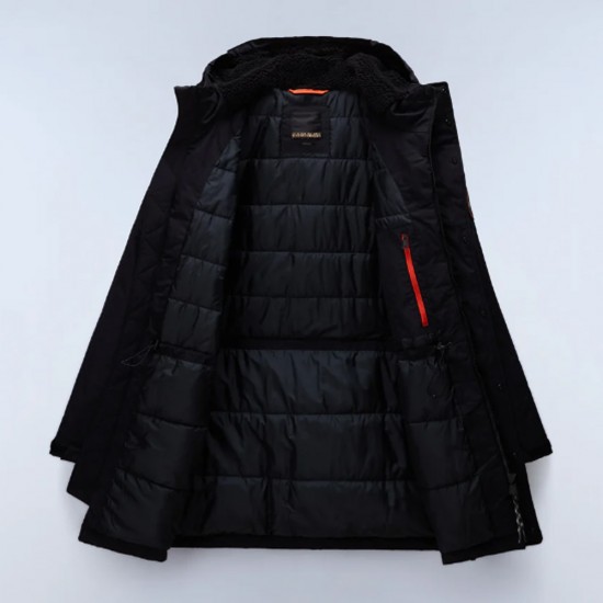 NAPAPIJRI ΜΠΟΥΦΑΝ PARKA DIRIES WATERPROOF ΜΕ ΚΟΥΚΟΥΛΑ ΜΑΥΡΟ NAPAPIJRI ΜΠΟΥΦΑΝ PARKA DIRIES WATERPROOF ΜΕ ΚΟΥΚΟΥΛΑ ΜΑΥΡΟ