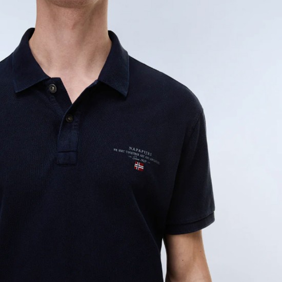NAPAPIJRI POLO ELBAS REGULAR FIT LOGO ΜΠΛΕ