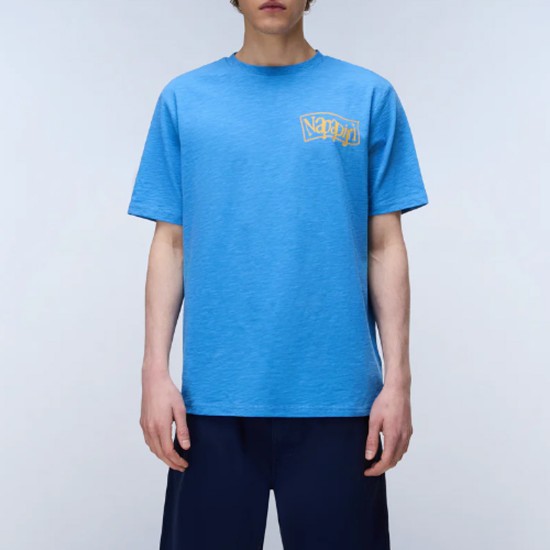 NAPAPIJRI T-SHIRT S-ELIOR RELAXED FIT BACK PRINT ΣΙΕΛ