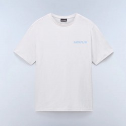 NAPAPIJRI T-SHIRT S-ELIOR RELAXED FIT BACK PRINT ΕΚΡΟΥ