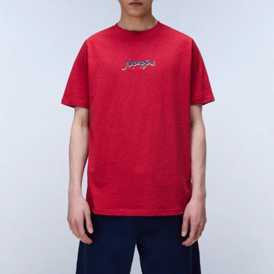 NAPAPIJRI T-SHIRT S-ELIOR RELAXED FIT BACK PRINT ΚΟΚΚΙΝΟ