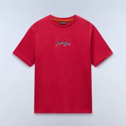 NAPAPIJRI T-SHIRT S-ELIOR RELAXED FIT BACK PRINT ΚΟΚΚΙΝΟ