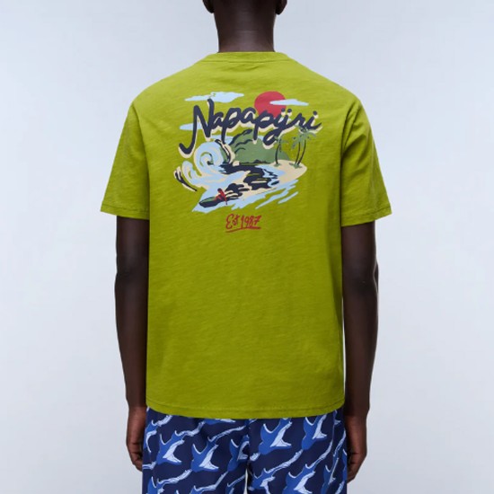 NAPAPIJRI T-SHIRT S-ELIOR RELAXED FIT BACK PRINT ΛΑΧΑΝΙ