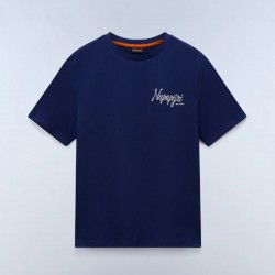 NAPAPIJRI T-SHIRT S-ELIOR RELAXED FIT BACK PRINT ΑΝΟΙΧΤΟ ΜΠΛΕ
