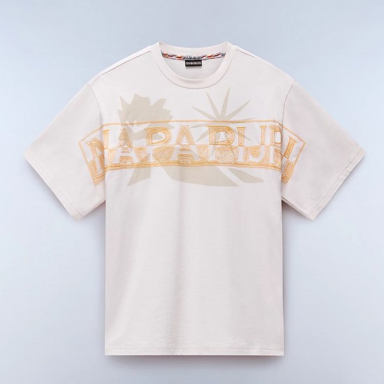 NAPAPIJRI T-SHIRT S-FIORA-LOOSE PREMIUM FIT LOGO ΛΕΥΚΟ