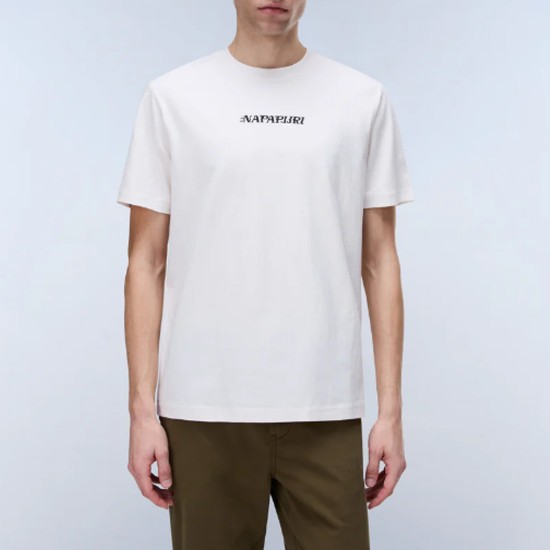 NAPAPIJRI T-SHIRT S-FLINT RELAXED FIT BACK PRINT FANCY ΛΕΥΚΟ