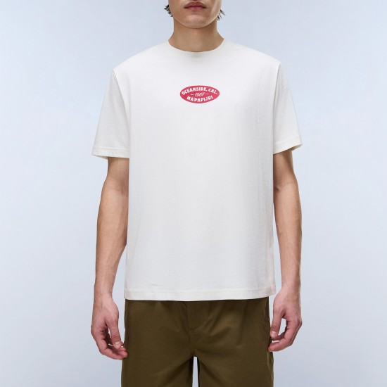 NAPAPIJRI T-SHIRT S-FLINT RELAXED FIT BACK PRINT ΛΕΥΚΟ