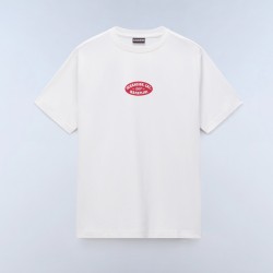 NAPAPIJRI T-SHIRT S-FLINT RELAXED FIT BACK PRINT ΛΕΥΚΟ