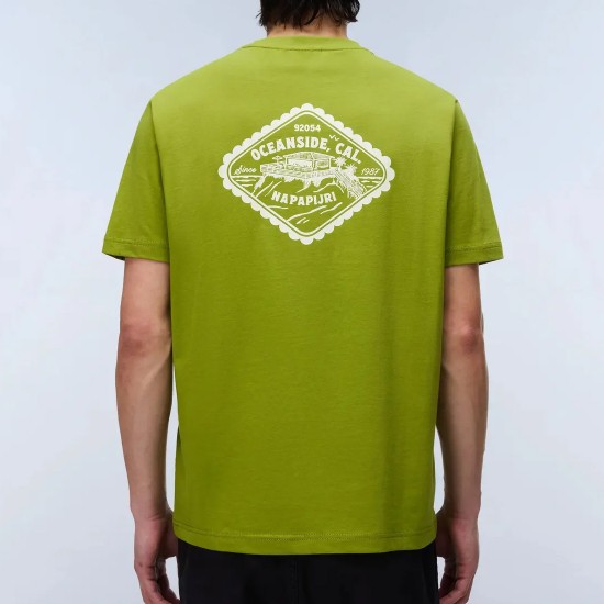 NAPAPIJRI T-SHIRT S-FLINT RELAXED FIT BACK PRINT ΛΑΧΑΝΙ