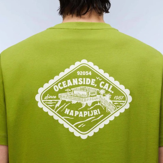 NAPAPIJRI T-SHIRT S-FLINT RELAXED FIT BACK PRINT ΛΑΧΑΝΙ