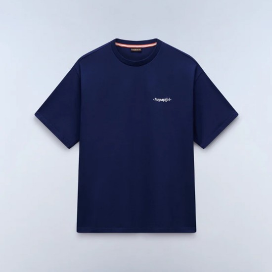 NAPAPIJRI T-SHIRT S-FLUORITE RELAXED PREMIUM FIT BACK PRINT  ΑΝΟΙΧΤΟ ΜΠΛΕ