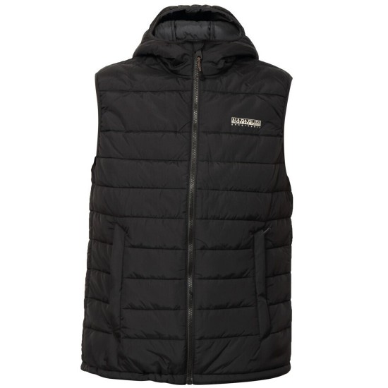 NAPAPIJRI ΜΠΟΥΦΑΝ ΑΜΑΝΙΚΟ A-GESAR REGULAR FIT ΜΕ ΚΟΥΚΟΥΛΑ ΜΑΥΡΟ