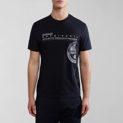 NAPAPIJRI T-SHIRT S-MANTA REGULAR FIT LOGO ΜΑΥΡΟ
