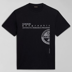 NAPAPIJRI T-SHIRT S-MANTA REGULAR FIT LOGO ΜΑΥΡΟ